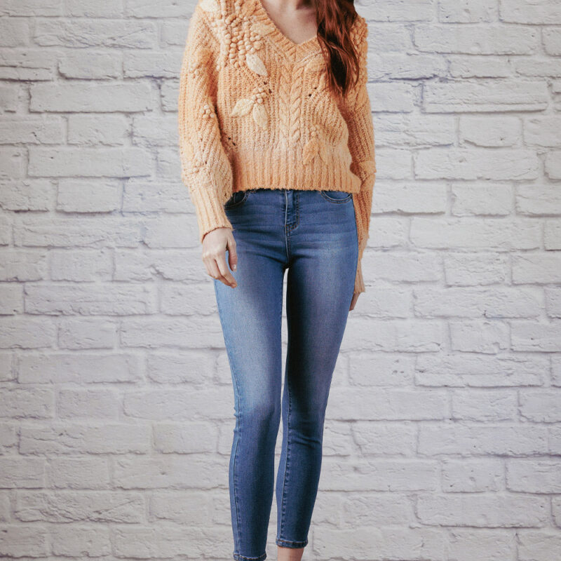 Mid Rise Push Up Ankle Skinny Jeans